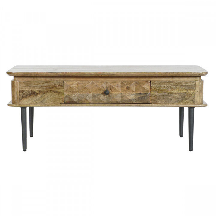 Mesa de Centro DKD Home Decor 116 x 60 x 46 cm Metal Aluminio Madera de mango