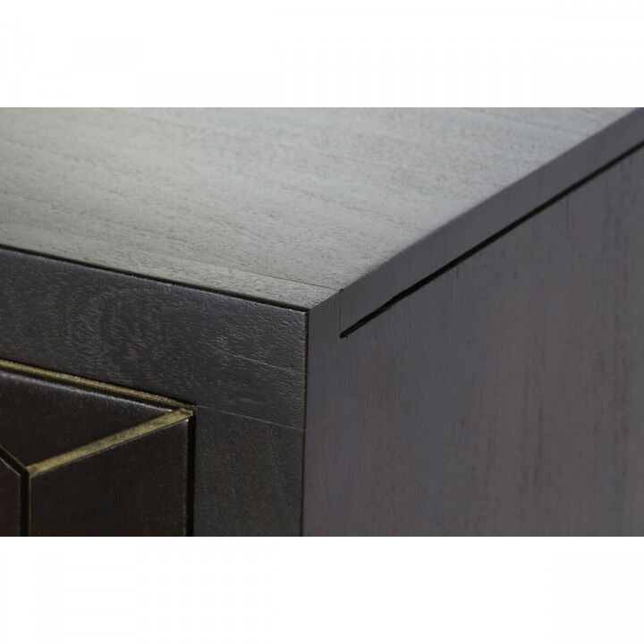 Sideboard DKD Home Decor Black Golden Dark brown Metal Acacia 160 x 40 x 90 cm
