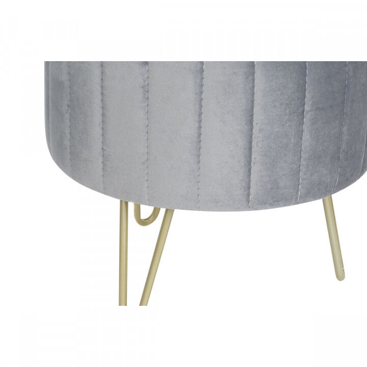 Voetensteun DKD Home Decor 80 x 80 x 45 cm Metaal Polyester Fluweel