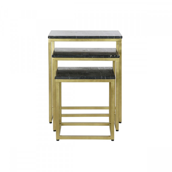 Set of 3 tables DKD Home Decor Black Golden 50 x 35 x 60 cm