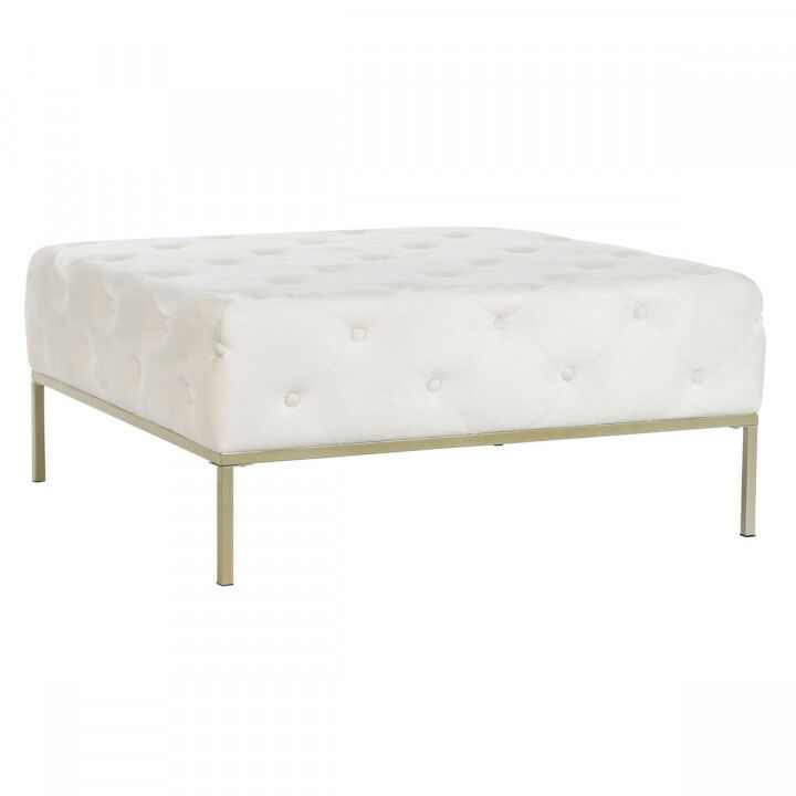 Banquette DKD Home Decor Blanc Doré Métal 100 x 100 x 45 cm