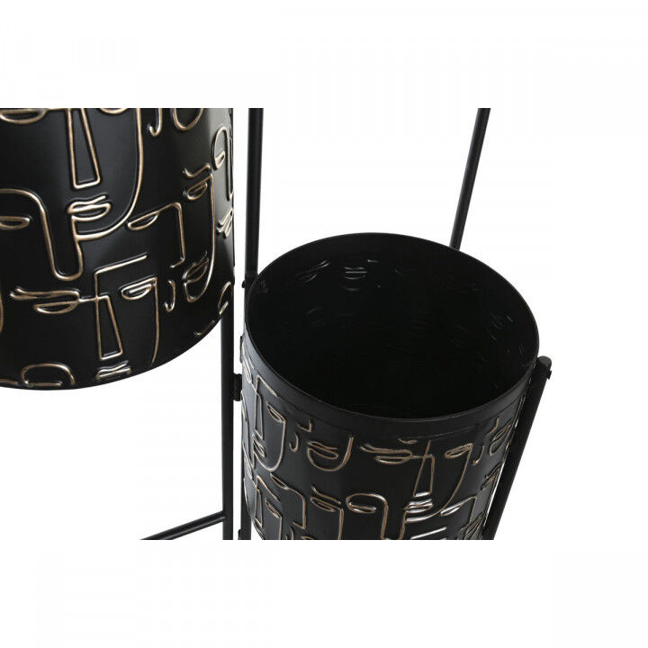 Vaso DKD Home Decor Nero Dorato Metallo Viso 22 x 22 x 93 cm