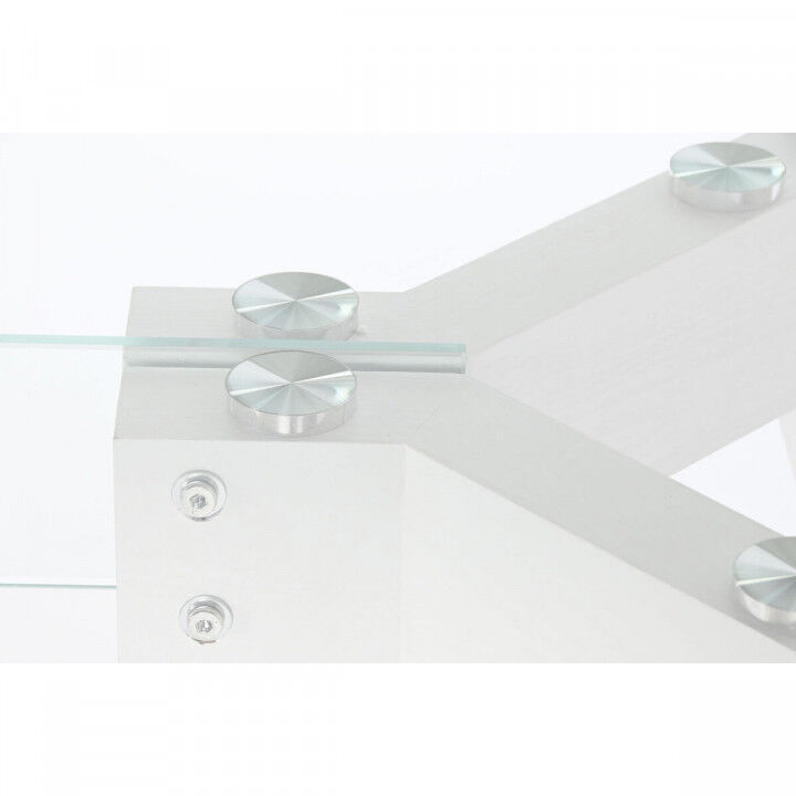 Dining Table DKD Home Decor White Transparent Crystal MDF Wood 160 x 90 x 75 cm