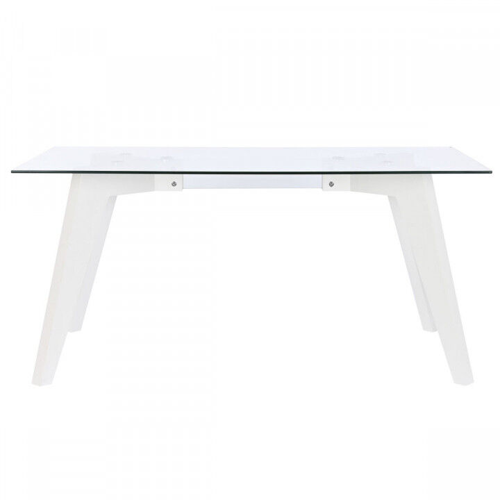 Eettafel DKD Home Decor Wit Transparant Kristal Hout MDF 160 x 90 x 75 cm