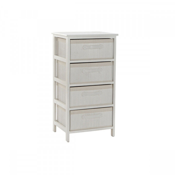 Schubladenschrank DKD Home Decor Weiß Bambus Paulonia-Holz 42 x 32 x 81 cm