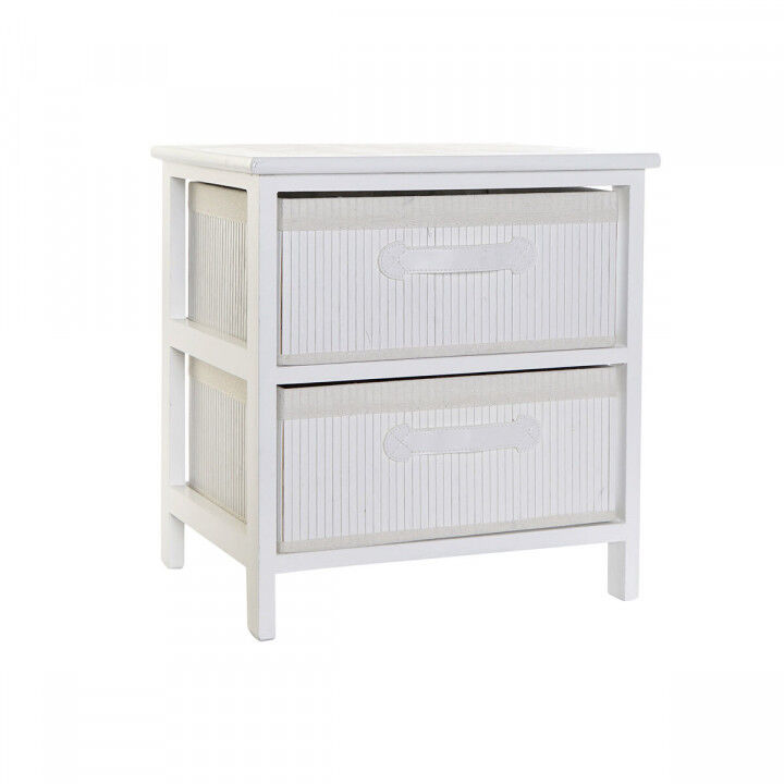 Caisson à Tiroirs DKD Home Decor Blanc Bambou Bois de paulownia 42 x 32 x 45 cm