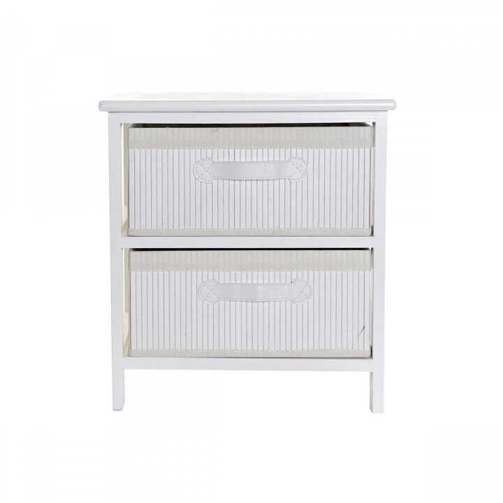 Caisson à Tiroirs DKD Home Decor Blanc Bambou Bois de paulownia 42 x 32 x 45 cm