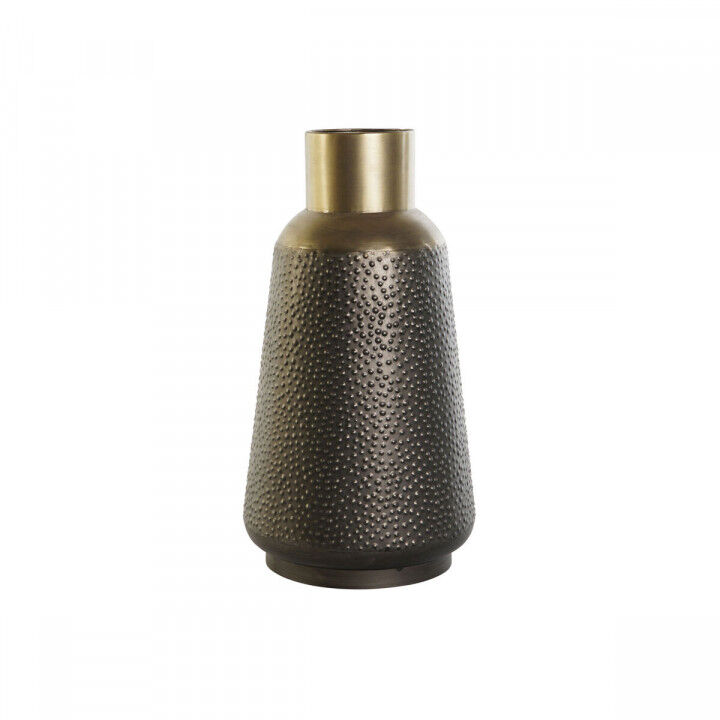 Vase DKD Home Decor Grey Golden Dark grey Metal Modern 25 x 25 x 47 cm
