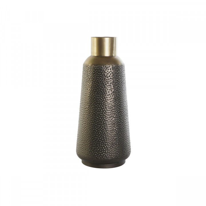 Vase DKD Home Decor Grey Golden Dark grey Metal Modern 25 x 25 x 56,5 cm