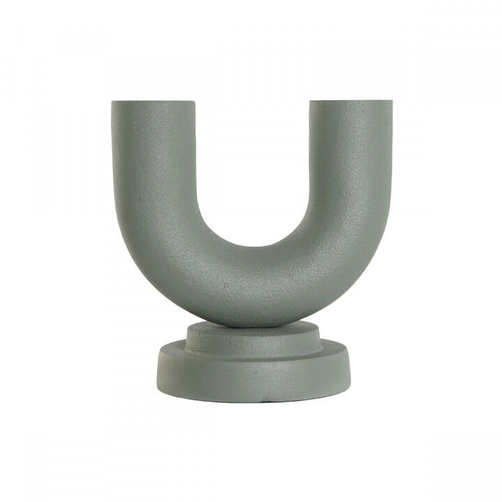 Vase Home ESPRIT grün Aluminium 18 x 13 x 19 cm (2 Stück)