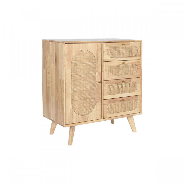 Credenza DKD Home Decor Naturale Metallo Rattan Legno d'albero della gomma 73,5 x 35 x 78 cm