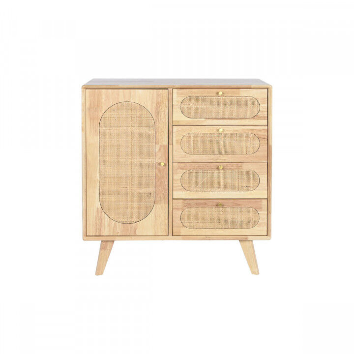 Buffet DKD Home Decor Naturel Métal Rotin Bois d'hévéa 73,5 x 35 x 78 cm