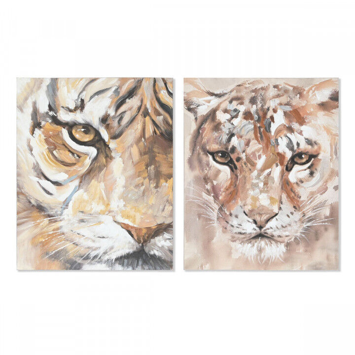 Canvas Home ESPRIT Pinewood Canvas 80 x 3,7 x 100 cm