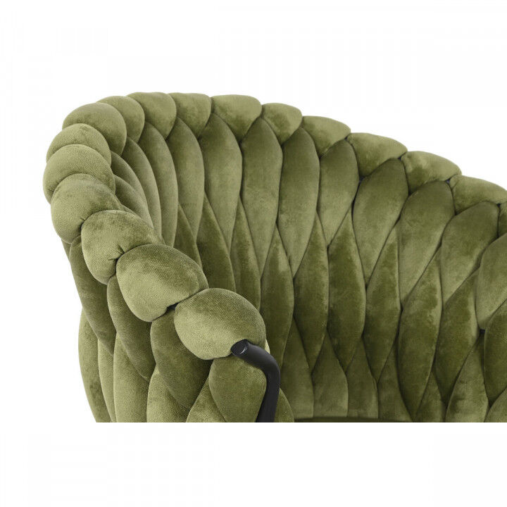 Chaise DKD Home Decor Noir Vert Polyester Velours Métal 66 x 60 x 84 cm