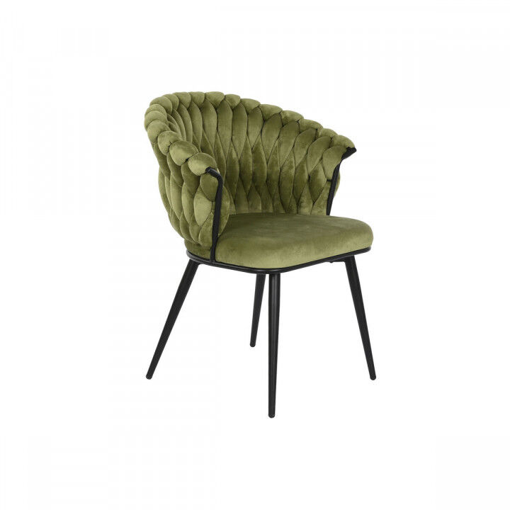 Chair DKD Home Decor Black Green Polyester Velvet Metal 66 x 60 x 84 cm