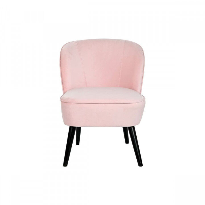 Armstoel DKD Home Decor Zwart Licht Roze Hout 60 x 70 x 78 cm