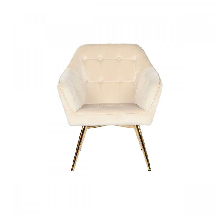 Armchair DKD Home Decor Cream Golden Metal 74 x 74 x 90 cm