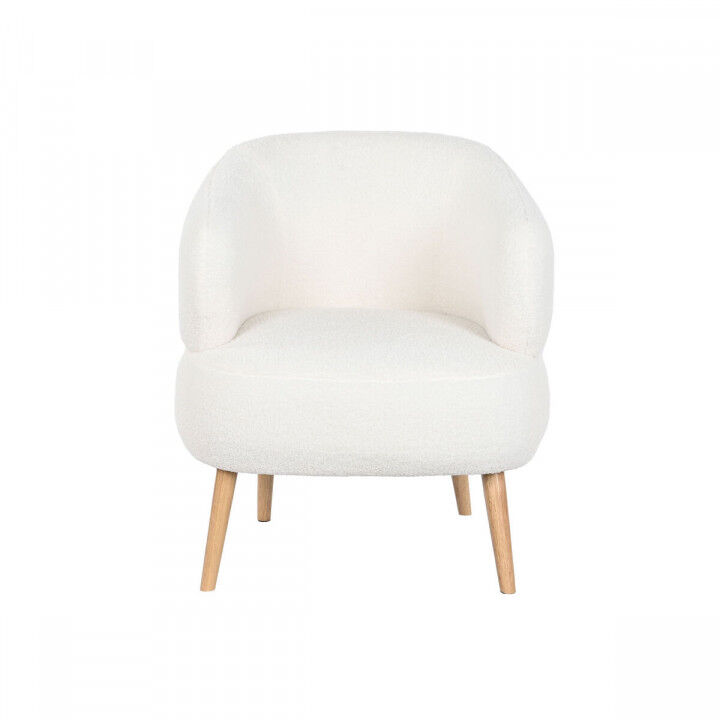 Armchair DKD Home Decor White Natural Wood 70 x 70 x 80 cm