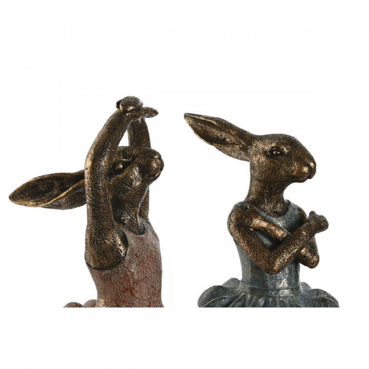 Decoratieve figuren Home ESPRIT Blauw Roze Gouden Romantiek Balletdanseres 13 x 12 x 30,5 cm (2 Stuks)