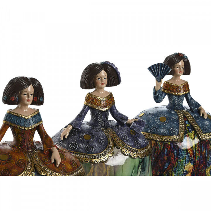 Statua Decorativa Home ESPRIT Multicolore Romantico 21,5 x 15,5 x 25,5 cm (3 Unità)