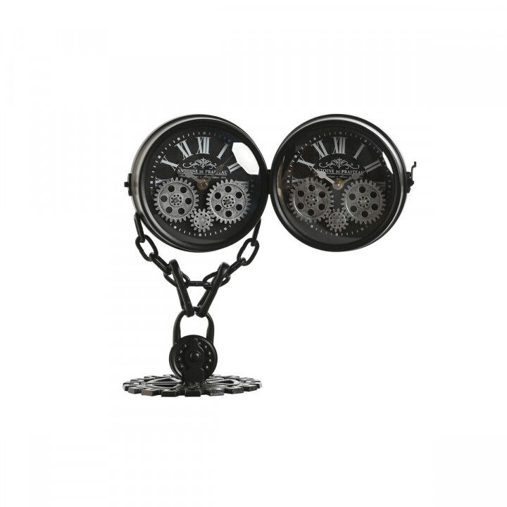 Horloge de table Home ESPRIT Noir Argenté