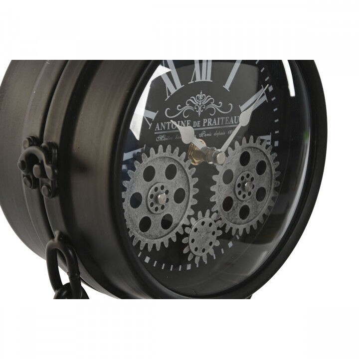 Orologio da Tavolo Home ESPRIT Nero Argentato