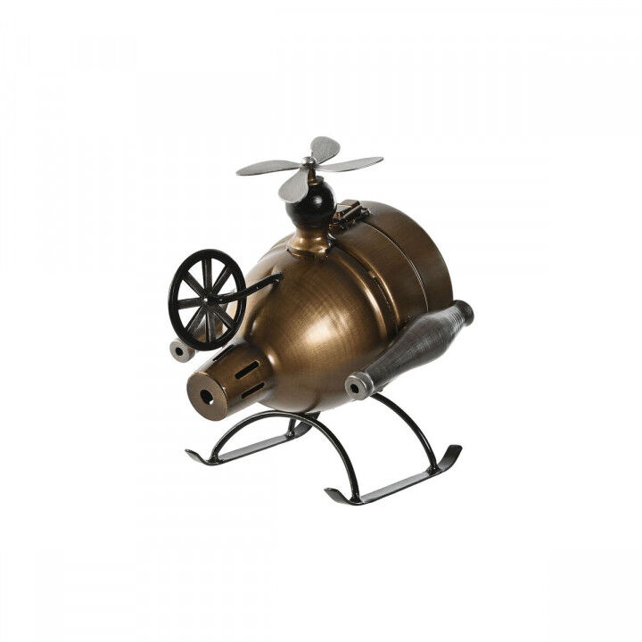 Tafelklok Home ESPRIT Zwart Gouden Loft Helicopter (2 Stuks)