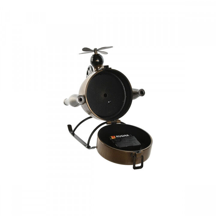 Table clock Home ESPRIT Black Golden Loft Helicopter (2 Units)
