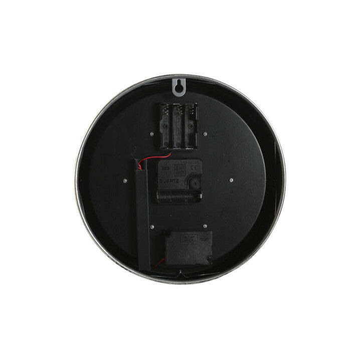 Reloj de Pared Home ESPRIT Negro Dorado Plateado Metal Cristal 25 x 6,3 x 25 cm (2 Unidades)