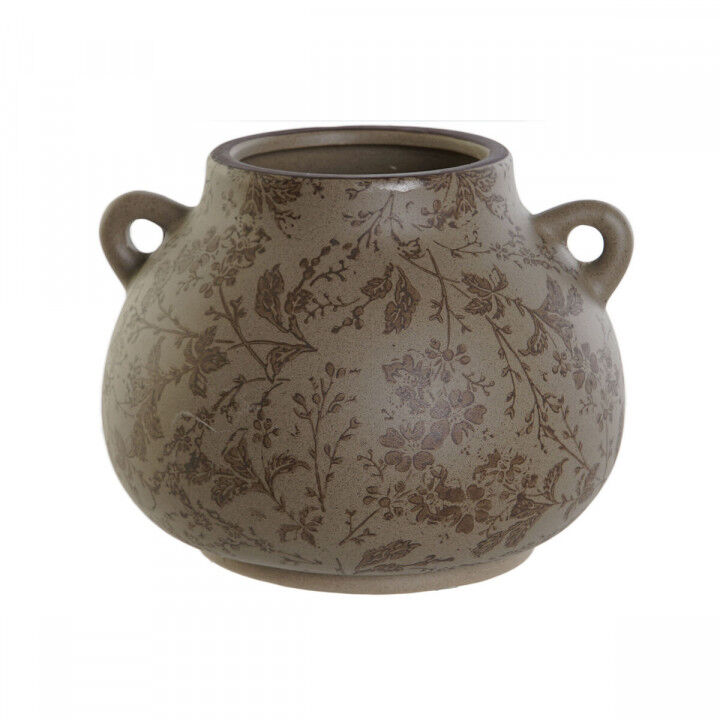 Vaas Home ESPRIT Bruin Groen Keramiek Blad van een plant 21 x 20 x 16 cm