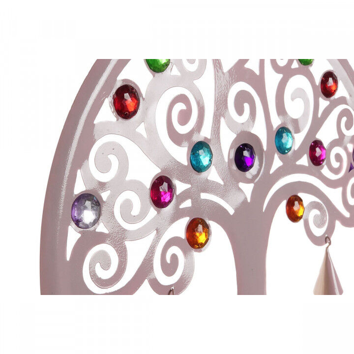 Decoración Colgante DKD Home Decor Árbol Azul Blanco Gris Rosa 33 x 3 x 81 cm (4 Unidades)