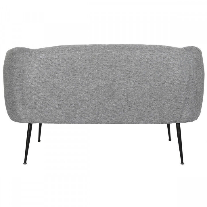 Sofa DKD Home Decor Schwarz Grau Schaum Holz Metall Samt Scandi 129 x 75 x 73 cm