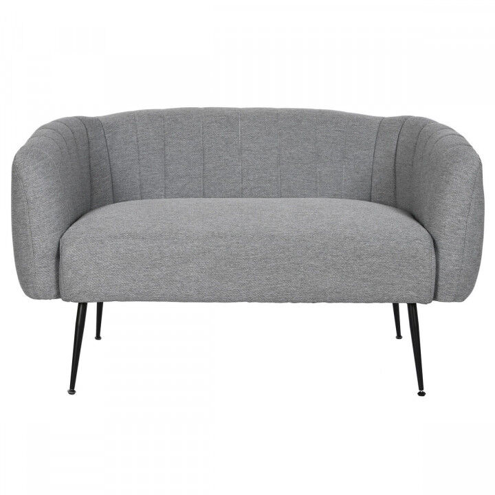 Sofa DKD Home Decor Black Grey Foam Wood Metal Velvet Scandi 129 x 75 x 73 cm
