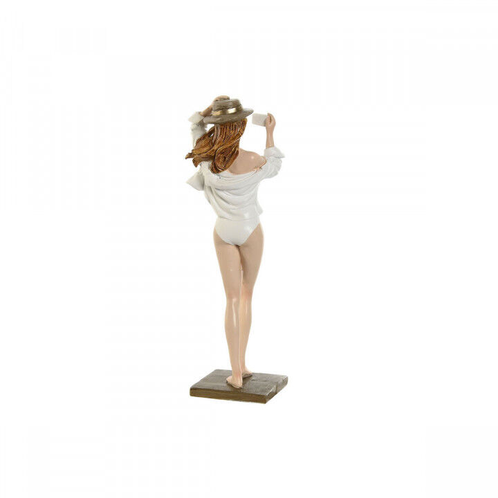 Statua Decorativa Home ESPRIT Bianco Beige Donna Mediterraneo 8 x 6,5 x 24,5 cm (2 Unità)