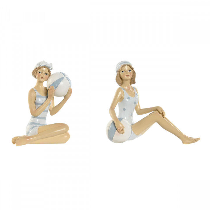 Deko-Figur Home ESPRIT Weiß Himmelsblau Mediterraner 8 x 8 x 12,5 cm (2 Stück)