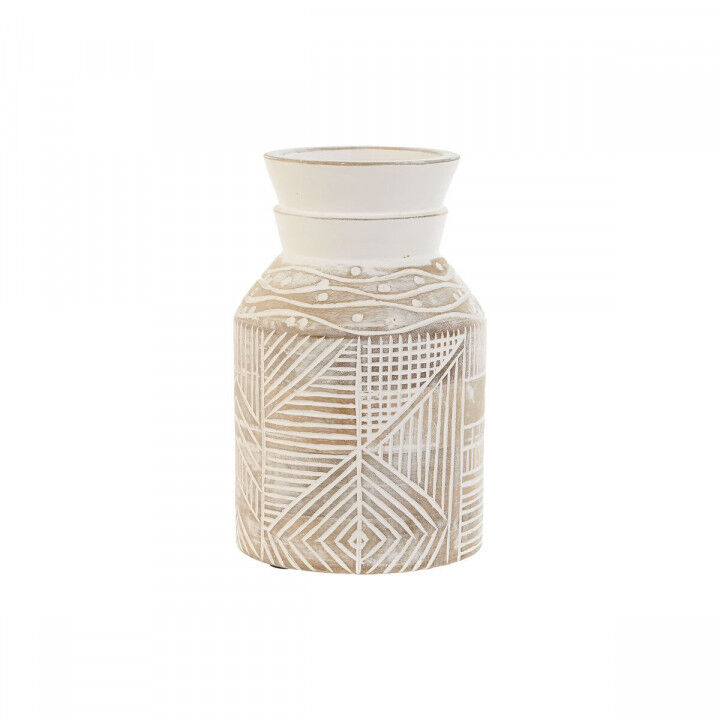 Vaas Home ESPRIT Wit Natuurlijk Mangohout Koloniaal 15 x 15 x 38 cm