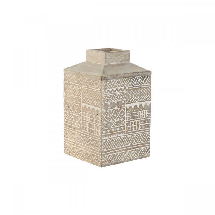 Vase Home ESPRIT Weiß natürlich Mango-Holz Kolonial 18 x 18 x 30,5 cm