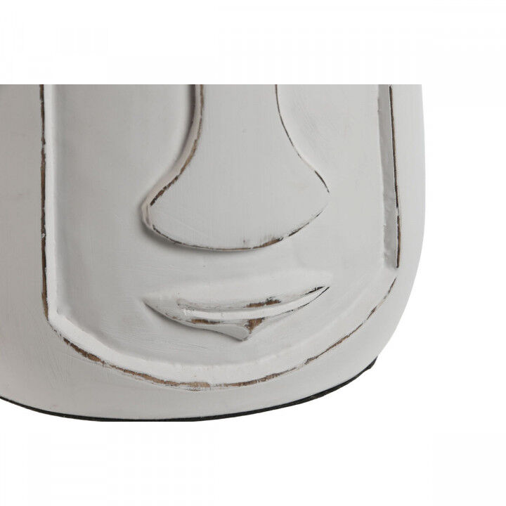 Vase Home ESPRIT White Mango wood Modern Face 15 x 15 x 30 cm