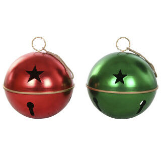 Christmas Bauble Home ESPRIT Red Green Golden Metal (2 Units)