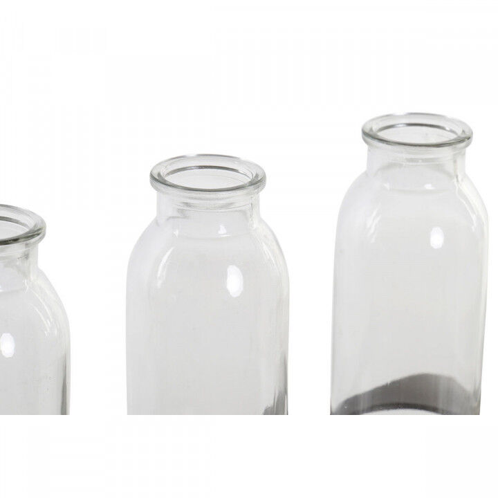 Vaso DKD Home Decor Marrone Nero Metallo Cristallo 45 x 11 x 22 cm (3 Pezzi)