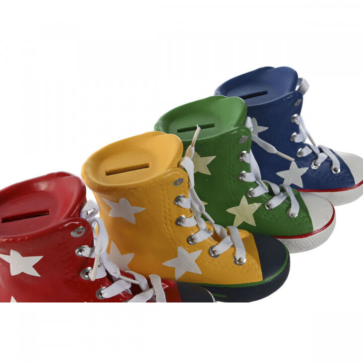 Salvadanaio Home ESPRIT Poliestere Resina Pantofole 18 x 7 x 14 cm (4 Unità)