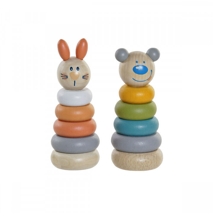 Educatief Spel Home ESPRIT 5,5 x 5,5 x 14 cm dieren (2 Stuks)