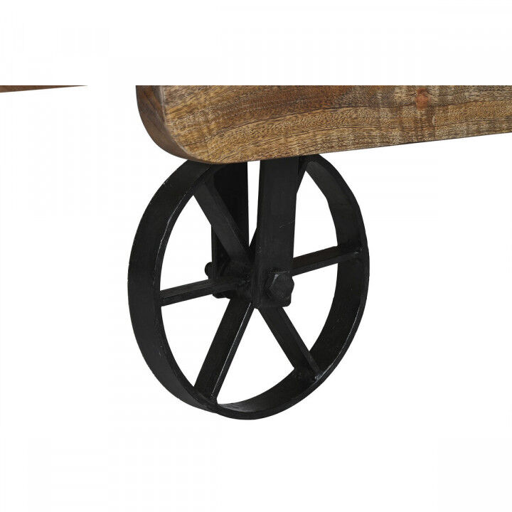 Hoofdtafel Home ESPRIT Zwart Natuurlijk Metaal Mangohout 130 x 80 x 32 cm