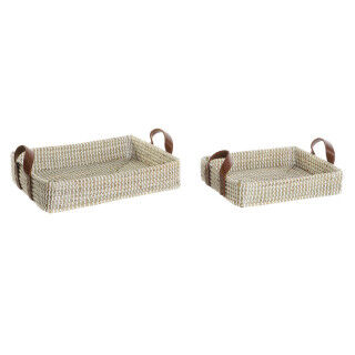 Korb-Set DKD Home Decor Naturfaser natürlich Urban 41 x 32 x 9 cm