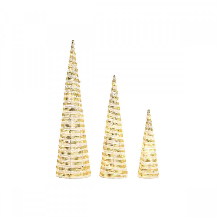 Weihnachtsschmuck DKD Home Decor Weiß Gold 20 x 20 x 80 cm (3 Stücke)