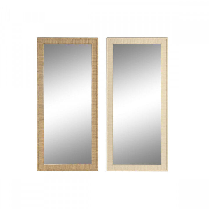 Miroir mural Home ESPRIT Beige Naturel 74 X 2 X 162 cm (2 Unités)