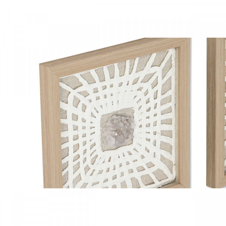 Set di 4 quadri Home ESPRIT Carta Cristallo 22 x 2 x 22 cm