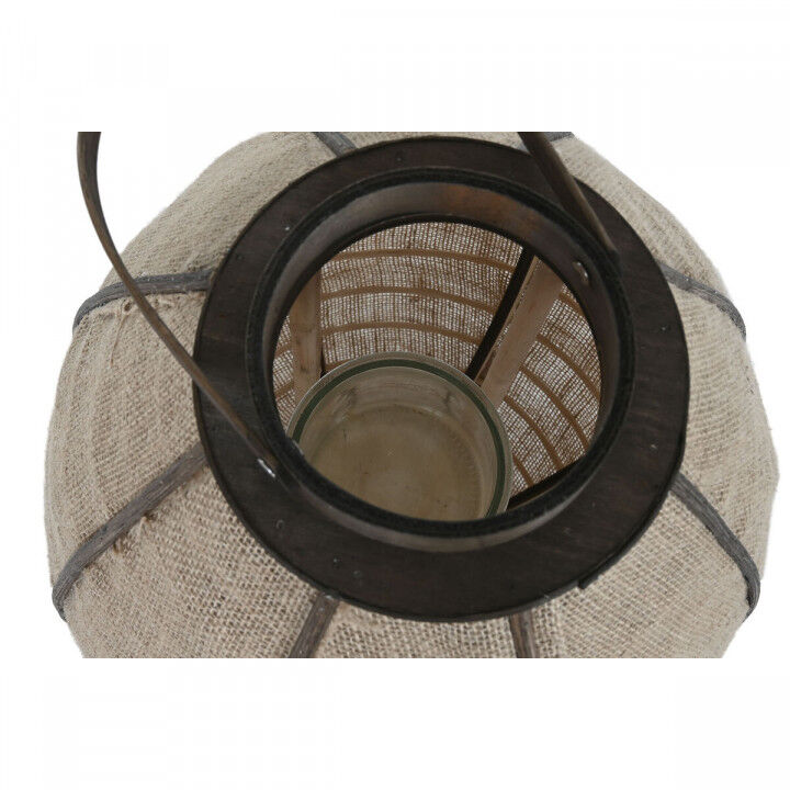 Kaarshouder Home ESPRIT Natuurlijk Jute Bamboe 34 x 34 x 60 cm