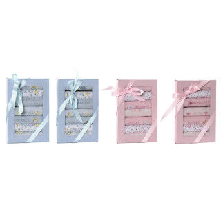 Set di Bavaglini Home ESPRIT Azzurro Rosa Cotone 19 x 29 x 3 cm (4 Unità)