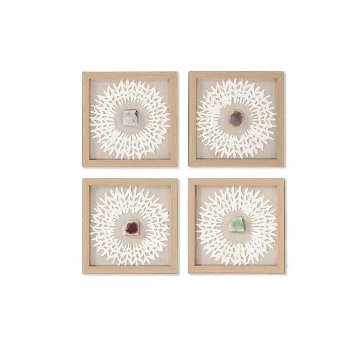 Set of 4 pictures Home ESPRIT Paper Crystal 22 x 2 x 22 cm